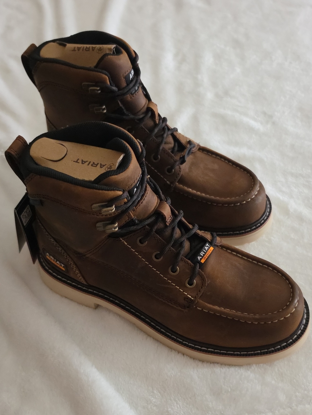 Ariat Men's Brown Leather Work Boots Size 9